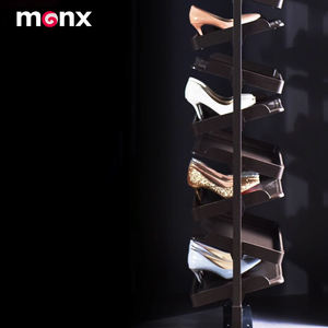 Espositore Girevole per Scarpe in Lega di Alluminio, Design Smontabile Salvaspazio, Organizzatore Moderno per <span class=keywords><strong>Armadio</strong></span> con Rotazione a 360° - Product Image 4