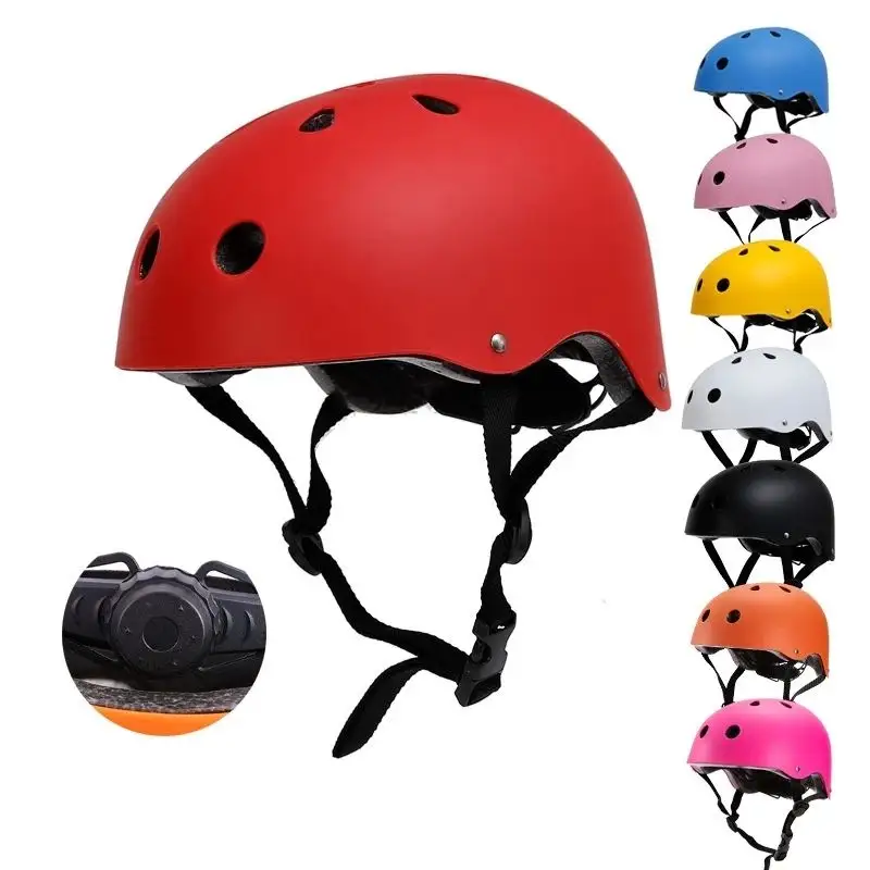 Детский шлем для скутера, велосипедный шлем с сигнальным светом, черный, желтый, красный, матовый шлем, Аксессуары для велосипеда