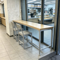 Table haute de bar étroite en bois pour comptoir, usage commercial, pour café et restaurant