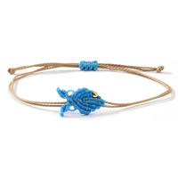 Pulsera de Pescado Tejida a Mano Resoul, Ajustable, con Cordón de Macramé, Joyería Boho, Accesorio de Playa y Surf para Mujer