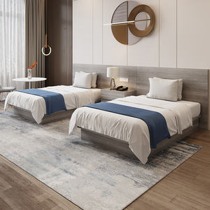 Bilido Ensembles de chambre d'hôtel modernes personnalisables Lit double standard Armoire individuelle en bois pour Apartamentos Habitaciones Personas - Product Image 3