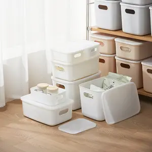 2021 पोर्टेबल डेस्कटॉप भंडारण बॉक्स प्लास्टिक घरेलू हर तरह की चीज़ें पीपी ढक्कन के साथ भंडारण बॉक्स