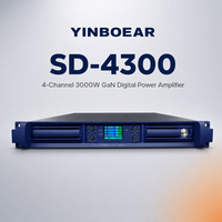 Amplificateur de puissance 4 canaux GaN Classe D 3000W 4500W Montage en rack 1.5U pour concerts, tournées, sonorisation en direct pour stades / arènes / théâtres