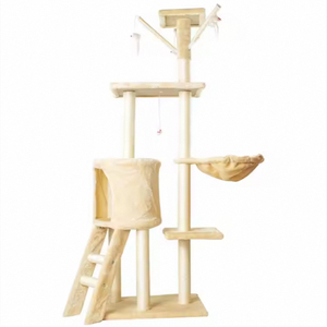 Árbol rascador de madera maciza de alta calidad con varios niveles, cesta para afilar garras, casa árbol para gatos, estructura de escalada para gatos - Product Image 3
