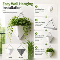 Jardinière murale géométrique triangulaire nordique moderne, auto-arrosante, pour jardin vertical, pot de fleurs pour intérieur, maison, bureau
