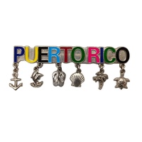 Pendentif souvenir de touriste de plage personnalisé en métal souvenir de portore aimant de réfrigérateur avec breloques