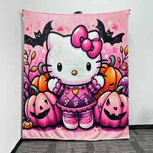 Manta <span class=keywords><strong>de</strong></span> <span class=keywords><strong>toalla</strong></span> <span class=keywords><strong>de</strong></span> franela suave con dibujos animados <span class=keywords><strong>de</strong></span> Navidad y Halloween <span class=keywords><strong>de</strong></span> diseñador impresa personalizada al por mayor para la decoración del hogar del sofá - Product Image 6