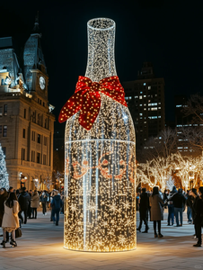 商业节日动物园购物中心酒店装饰用外部3D穿过礼品盒图案光拱门雕塑发光二极管 - Product Image 5