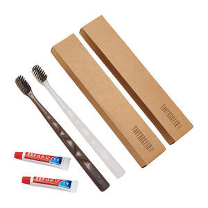 Kit Dentale Monouso per Hotel con Dentifricio, Set Spazzolino da Viaggio Personalizzato, Kit Igiene per Camere Ospiti - Product Image 1