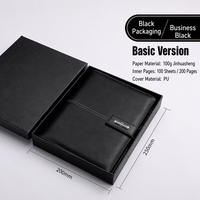 Carnet de notes A5 personnalisable de luxe avec stylo, coffret cadeau noir en PU rigide, papier épais durable, idéal pour les affaires