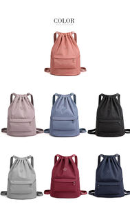 Mochila con Cordón Impermeable de Fábrica OEM, Mochila Deportiva con Estampado para la Playa o Compras, Bolsa con Cordón de Poliéster con Cremallera, Unisex - Product Image 6