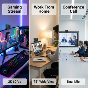 <span class=keywords><strong>Webcam</strong></span> JWC038 4K à résolution claire avec correction automatique de la lumière et capteur Sony pour PC, streaming en <span class=keywords><strong>direct</strong></span>, cours en ligne, vidéo - Product Image 6