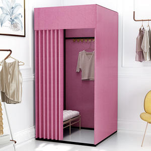 הסרה ונשלף פשוט נייד מתקפל כיכר שחור, זהב מסגרת בגדי חנות הולם חדר וחדר הלבשה - Product Image 5