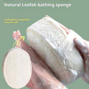 Éponge de bain ovale naturelle épaisse en loofah, serviette de nettoyage, brosses et éponges de bain moussantes - Product Image 6