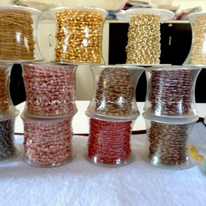 Chaîne de chapelet en argent sterling avec perles de pierres précieuses, enroulée sur fil, vente en gros, Coszcalt Exports MTRE020201V - Product Image 1