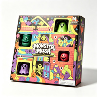 Jouet anti-stress en caoutchouc souple pour Halloween, motifs fantôme, citrouille, crâne, boîte mystère, cadeau de fête, transfrontalier
