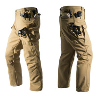Pantalones de Senderismo Tácticos IX7 para Hombre, Cálidos, Casuales, de Longitud Media, Forrados de Forro Polar, para Exteriores