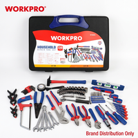 WORKPRO Kit d'outils à main pour la maison, 139 pièces, avec boîte de rangement, ensembles d'outils pratiques pour un usage domestique