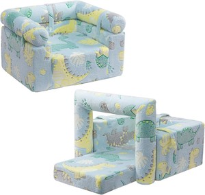 Funda de lana que brilla en la oscuridad, sofá cama 2 en 1 con cojín desmontable para bebés y niños, tumbona para jugar, sofá de lectura para niños pequeños. - Product Image 1
