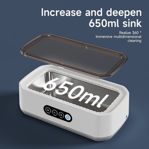 Jewelry <b>Cleaner</b> Deep Cleaning Machine <b>Ultrasonic</b> <b>Retainer</b> <b>Cleaner</b> for Tooth 650ML Dental Cleaning for Dentures, Mouth - Product Image 3