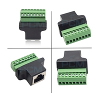 Réseau RJ45 Breakout, RJ45 8P8C femelle prise vers 8 broches vis bornier adaptateur 2pack pour Ethernet CAT5 CAT6 LAN CCTV DVR