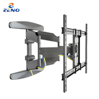 Support mural TV P6 en gros, capacité de charge 55 kg, bras articulé double, base TV pivotante, support VESA 600x400mm pour appareil TV