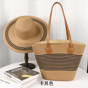Spring New Straw Hat <b>Bag</b> Two-piece Set Girls Outdoor Travel Hat With Large Size Fashion High Quality for Women Tanjing - Product Image 2