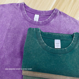 เสื้อยืดลำลองลายสีทึบผ้าถัก230กรัมทรงโอเวอร์ไซซ์เข้ารูปฮิปฮอปผ้าไหมเสื้อบุรุษผ้าคอตตอนออกแบบโลโก้ได้ตามต้องการ - Product Image 2