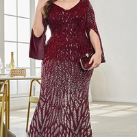 Robes de soirée IMPEREA Luxury Plus Size pour femmes, élégantes, col en V, manches longues, sequins, robes de soirée formelles, robes de bal pour femmes