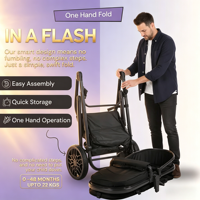 Poussette bébé 3-en-1 en alliage d'aluminium, style européen, légère, certifiée EN1888 ASTM, capacité de charge de 15 kg, portable et élégante pour nouveau-né