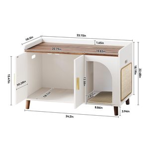 Caja de arena oculta para gatos de esquina de madera XIANGLONG, muebles para casa de gatos con puerta, Banco de baño para gatos - Product Image 2