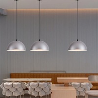 Lustre argenté à économie d'énergie, design de luxe minimaliste, lampe de comptoir de bar, lampe de salle à manger, éclairage créatif personnalisé