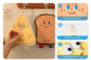 可愛い漫画風コーラルフリース マイクロファイバー 速乾性 吸水厚手ソフト 家庭用 水洗い可能 キッチンラグ トイレ用 小型タオル - Product Image 3