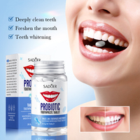 Comprimé de dentifrice solide probiotique blanchissant personnalisé OEM 28,5g Anti-plaque Haleine fraîche longue durée Nettoyage des dents Marque privée