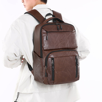 Sac à dos pour ordinateur portable en cuir véritable personnalisé antivol de grande capacité 30L pour hommes, de haute qualité, luxueux, imperméable, en PU, pour le bureau, les voyages