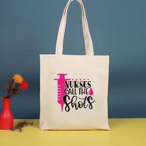 กระเป๋าสะพายไหล่ลายพิมพ์พยาบาลน่ารัก กระเป๋าถือรักษ์โลกสำหรับผู้หญิง กระเป๋าผ้าแคนวาสแฟชั่นความจุมาก - Product Image 6