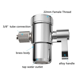 Adaptador de latón cromado pulido de 1/4'' para tuberías, pieza de repuesto con conector M22 x M24, válvula desviadora para filtro de agua de grifo - Product Image 2