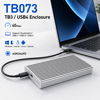 علبة تخزين M.2 NVMe SSD بسرعة 40 جيجابت في الثانية، متوافقة مع Thunderbolt 3/USB4، PCIe Gen4، بدون أدوات، سعة قصوى 8 تيرابايت، هيكل ألومنيوم مع مبدد حراري