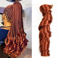 150g Cheveux synthétiques à tresser French Curls, Ondulations souples, Boucles spirales, Pré-étirés, pour tresses bouclées, Vente en gros
