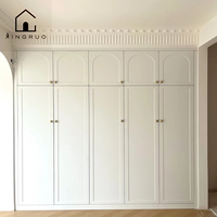 Armoire de rangement XINGRUO avec portes cintrées et cannelées, design européen moderne, portes Shaker autoportantes, meuble de toilette
