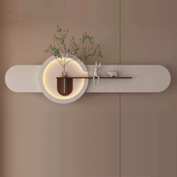 Lampe murale en grès de style moderne avec motif de plante verte aquatique et vase à fleurs, pour chambre à coucher, salon, fond de canapé, décoration artistique et peinture décorative