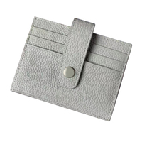 Dompet Kartu Kulit Sapi Logo Kustom Portabel Desain Multi-Kartu Dengan Ritsleting Halus