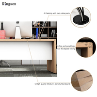Bureau de travail extensible pour la maison avec panneau en bois, mobilier moderne pour poste de travail informatique
