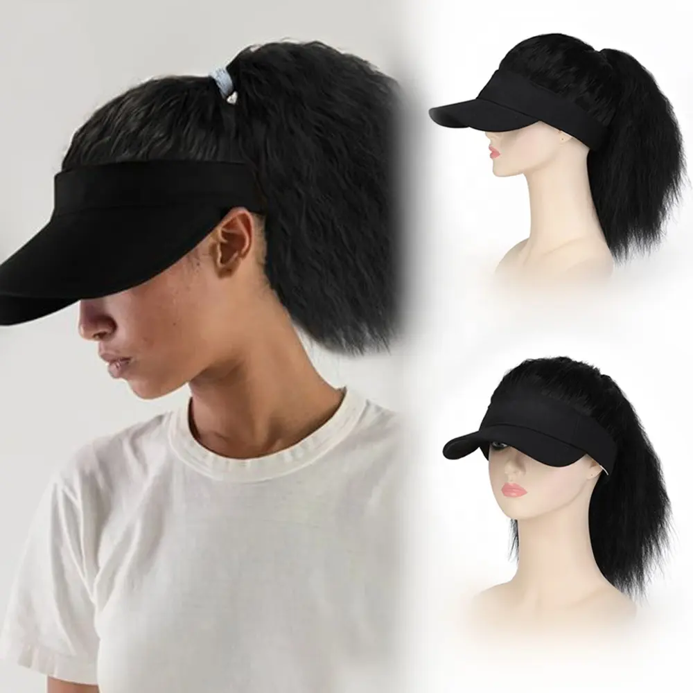 Popular cabello rizado esponjoso de 16 pulgadas con sombrero natural negro fantasía maíz seda Pelo Rizado pelucas gorras con correas ajustables