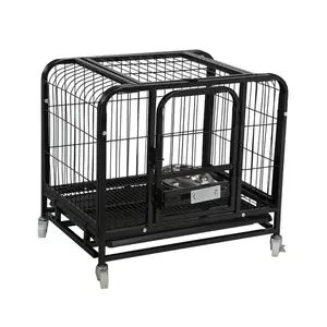 Heavy Duty Dog Crate Strong Metal Dog Cage Pet box Indoor Outdoor con vassoio e quattro ruote