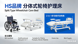 <span class=keywords><strong>Cama</strong></span> <span class=keywords><strong>de</strong></span> Hospital Manual Multifuncional para Cuidado en el Hogar, Uso Dual Familiar, para <span class=keywords><strong>Silla</strong></span> <span class=keywords><strong>de</strong></span> <span class=keywords><strong>Ruedas</strong></span>, Enfermería, Parálisis por Ictus y Ancianos - Product Image 2