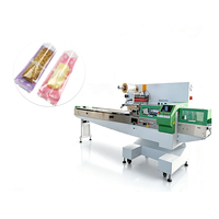 Machine d'emballage horizontale automatique pour bonbons durs, sucettes, bonbons gélifiés, confiseries, avec scellage et emballage sous film