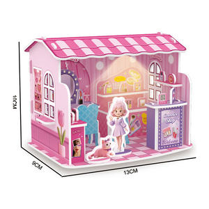 Meilleures ventes : Puzzles 3D éducatifs personnalisés à assembler soi-même, thème mini-magasins de maquillage et maisons de poupées, avec lumières LED - Product Image 5
