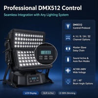 48pcs Lampu Wall Washer LED RGBW DMX512 Warna Lengkap Lampu Sorot Panggung Luar Ruangan untuk Acara Pertunjukan