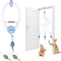 Jouet interactif pour chat avec souris à ressort, installation sans perçage par clip de porte, fournisseur fiable pour les entreprises de produits pour animaux de compagnie